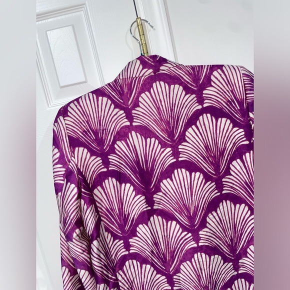 Zara Satin Effect Printed Blazer Purple Multicolor Blogger’s Favorite Size Small - Picture 15 of 16